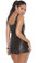 Elegant Moments Zip Front Leather Mini Dress
