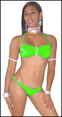 Blue Orchid Exoticwear Mami Doll Rhinestone 2 Pc Scrunch Butt Short Set