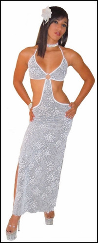 Blue Orchid Exoticwear Teeze Gown with Thong