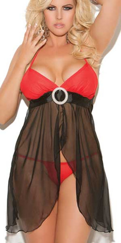 Elegant Moments Chiffon Babydoll Plus
