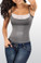 Moldeate Body Shaper Blouse with Lace Neckline - Gray