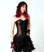 Timeless Trends Genuine Black Leather Overbust Corset