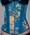 Timeless Trends Blue Floral Satin Corset
