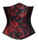 Timeless Trends Plush Red and Black Floral Satin Corset 