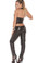 Elegant Moments Leather Halter Top with Lace Up Front