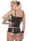 Elegant Moments Leather Zip front Corset with Rings