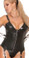 Elegant Moments Queen Size Leather Zip Corset with Underwire Cups