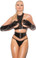 Elegant Moments 3Pc Set Vinyl Cupless Top with Cincher and G-string