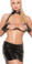 Elegant Moments 2Pc Set Vinyl Cupless Bra and Vinyl Spanking Skirt