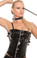 Elegant Moments Zip Front Vinyl Corset with Buckle