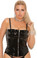 Elegant Moments Zip Front Vinyl Corset with Buckle Queen Size