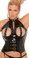 Elegant Moments Vinyl Zip Front Corset with Cut Out Detail Queen Size