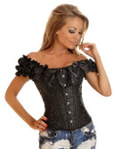 Daisy Corset Black Embroidered Peasant Corset