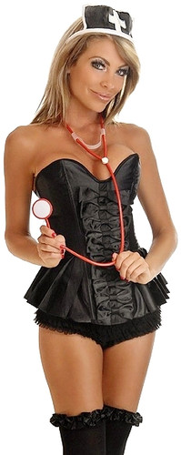Daisy Corset 3Pc Dark Nurse Corset Costume