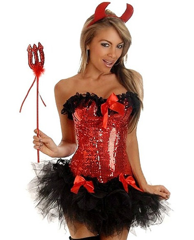 Daisy Corset 4Pc "Pin-Up Devil" Costume
