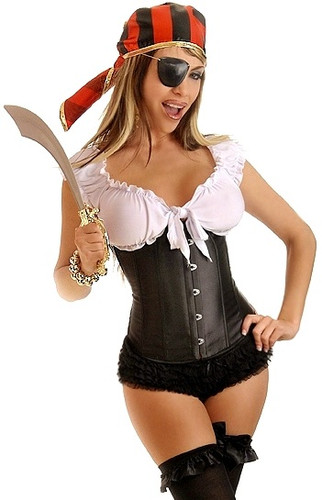 Daisy Corset 6Pc Peasant Pirate Girl Costume