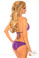 Daisy Corset Purple Foil Dot Pucker Back Bikini