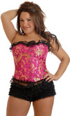 Daisy Corset Plus Size Brocade Lace Trimmed Corset