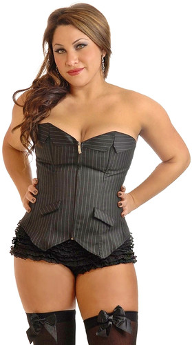 Daisy Corset Plus Size "Board Room Babe" Pinstripe Corset