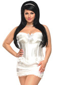 Daisy Corset Plus Size Burlesque Corset with Bows, Thong and Skirt