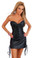 Daisy Corset Black Faux Leather Corset and Skirt Set