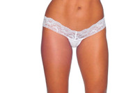 Bodyzone Lace and Lycra Thong - White