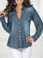 Ryocco Denim Bleached Long Sleeve Blouse