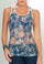 Ryocco See-Through T-Back Tank Top with Spiral Pattern - Green