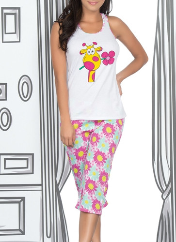 Ryocco Giraffe Capri Pajama Set