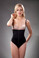 Vedette Women's Gitta Strapless Thong Bodysuit with Front Closure - Black