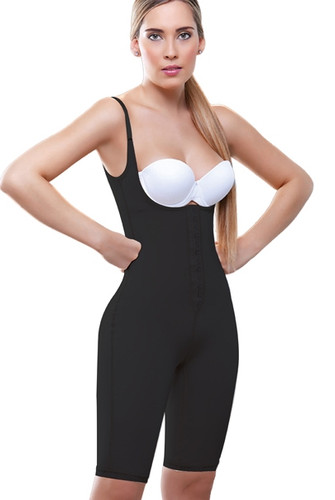 Vedette Madeline Long Leg Control Shapewear with Front Closure - Black