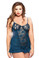 Fantasy Lingerie Underwire Split Cup Chemise with Shirred Sides and G-String