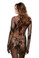 Fantasy Lingerie Long Sleeve Floral Lace Gown with G-String