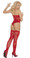 Elegant Moments Lace Style Teddy and Matching Thigh Hi - Red