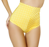 Roma Costume High Waisted Polka Shorts - Yellow/White