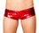 Roma Costume Metallic Pucker Back Mini Shorts - Red