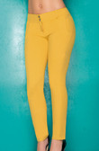 Ryocco Stretch Cotton Skinny Pants - Mustard