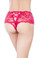 Oh la la Cheri Queen Size Crotchless Lace Boyshort - Red