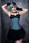 Timeless Trends Long Cut Blue Iridescent Corset