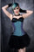Timeless Trends Long Cut Blue Iridescent Corset
