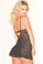 Be Wicked One Piece Underwire Lace Bustle Back Chemise - Black