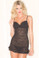 Be Wicked One Piece Underwire Lace Bustle Back Chemise - Black