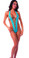 BodyZone Apparel String Thong Lace - Turquoise(Front)