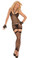 Elegant Moments Queen Diamond Net Halter Three Piece Set
