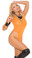 Elegant Moments Deep V Hooded Teddy - Neon Orange