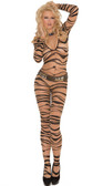 Elegant Moments Sheer Zebra Long Sleeve Bodystocking