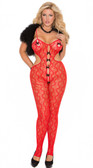 Elegant Moments Queen Red Lace Bodystocking