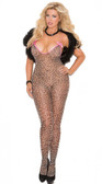 Elegant Moments Satin Bows Leopard Queen Bodystocking