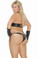 Elegant Moments Queen Size 2 piece Set Leather Halter Cami
