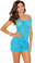 Elegant Moments Stretch Lace Chemise - Turquoise